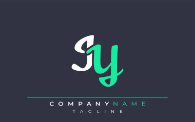 Zarif Biçimli IY Harf Tasarımı. Beyaz ve Teal Gölgeli Monogram Harfleri içeren Modern Logo
