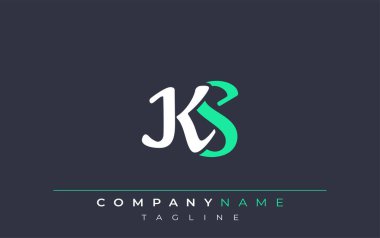 Zarif Stilize KS Harf Tasarımı. Beyaz ve Teal Gölgeli Monogram Harfleri içeren Modern Logo