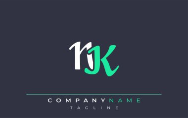 Zarif Biçimli NK Harf Tasarımı. Beyaz ve Teal Gölgeli Monogram Harfleri içeren Modern Logo