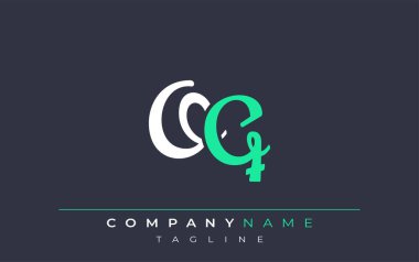 Zarif Stilize OQ Harf Tasarımı. Beyaz ve Teal Gölgeli Monogram Harfleri içeren Modern Logo