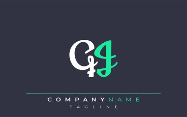 Zarif Biçimli QJ Harf Tasarımı. Beyaz ve Teal Gölgeli Monogram Harfleri içeren Modern Logo