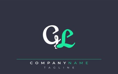 Zarif Biçimli QL Harf Tasarımı. Beyaz ve Teal Gölgeli Monogram Harfleri içeren Modern Logo