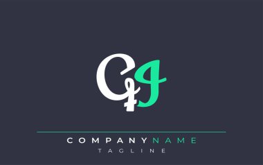 Zarif Stilize QI Harf Tasarımı. Beyaz ve Teal Gölgeli Monogram Harfleri içeren Modern Logo