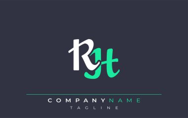 Zarif Stili RH Harf Tasarımı. Beyaz ve Teal Gölgeli Monogram Harfleri içeren Modern Logo