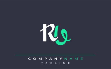 Zarif Stili Karavan Harf Tasarımı. Beyaz ve Teal Gölgeli Monogram Harfleri içeren Modern Logo