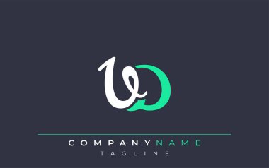 Zarif Stili Zührevi Hastalık Mektup Tasarımı. Beyaz ve Teal Gölgeli Monogram Harfleri içeren Modern Logo