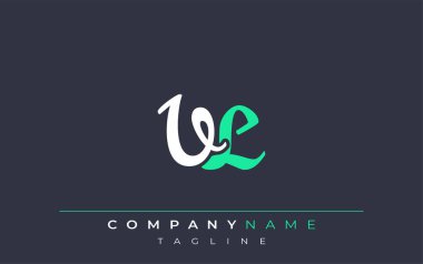 Zarif Stilize VL Harf Tasarımı. Beyaz ve Teal Gölgeli Monogram Harfleri içeren Modern Logo