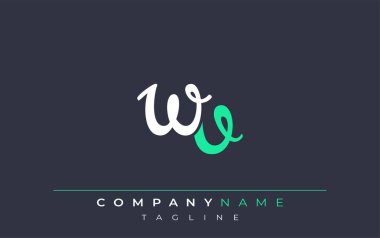 Zarif Stilize WV Harf Tasarımı. Beyaz ve Teal Gölgeli Monogram Harfleri içeren Modern Logo
