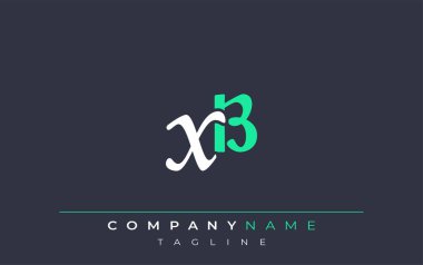 Zarif Stilize XB Harf Tasarımı. Beyaz ve Teal Gölgeli Monogram Harfleri içeren Modern Logo