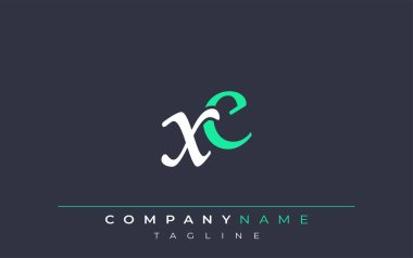 Zarif Stilize XC Harf Tasarımı. Beyaz ve Teal Gölgeli Monogram Harfleri içeren Modern Logo