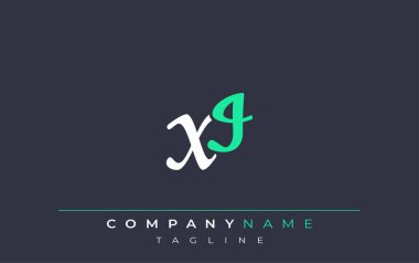 Zarif Stilize XI Harf Tasarımı. Beyaz ve Teal Gölgeli Monogram Harfleri içeren Modern Logo