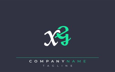 Zarif Stilize XG Harf Tasarımı. Beyaz ve Teal Gölgeli Monogram Harfleri içeren Modern Logo