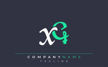 Zarif Stilize XQ Harf Tasarımı. Beyaz ve Teal Gölgeli Monogram Harfleri içeren Modern Logo