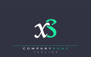 Zarif Stilize XS Harf Tasarımı. Beyaz ve Teal Gölgeli Monogram Harfleri içeren Modern Logo