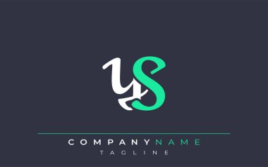 Zarif Stili YS Harf Tasarımı. Beyaz ve Teal Gölgeli Monogram Harfleri içeren Modern Logo