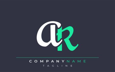 Zarif Stilize AR Harf Tasarımı. Beyaz ve Teal Gölgeli Monogram Harfleri içeren Modern Logo