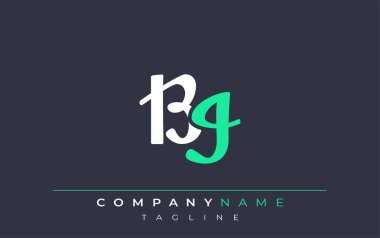 Zarif Stilize BI Harf Tasarımı. Beyaz ve Teal Gölgeli Monogram Harfleri içeren Modern Logo