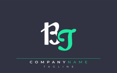 Zarif BT Harfleri Tasarımı. Beyaz ve Teal Gölgeli Monogram Harfleri içeren Modern Logo