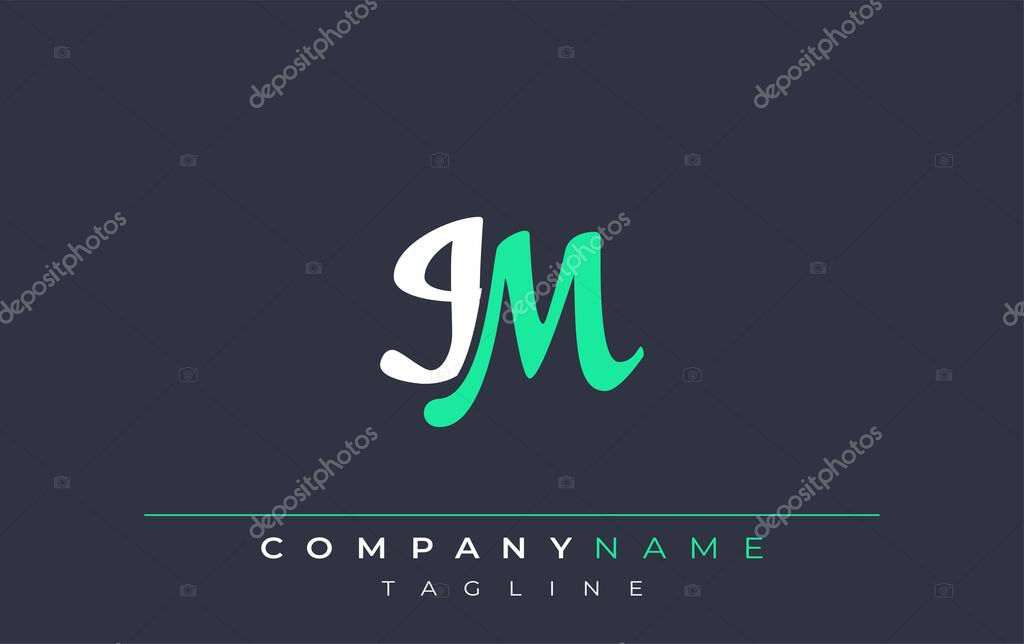 Elegant Stylized IM Lettering Design. Stylish Modern Logo featuring Monogram Letters in White and Teal Shade