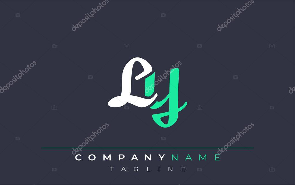 Elegant Stylized LY Lettering Design. Stylish Modern Logo featuring Monogram Letters in White and Teal Shade