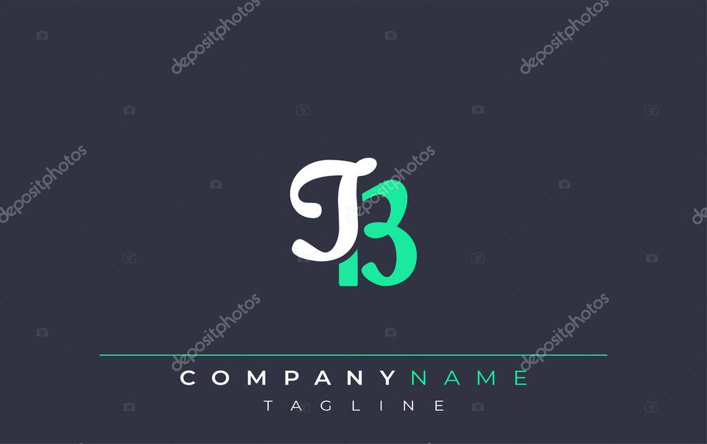 Elegant Stylized TB Lettering Design. Stylish Modern Logo featuring Monogram Letters in White and Teal Shade