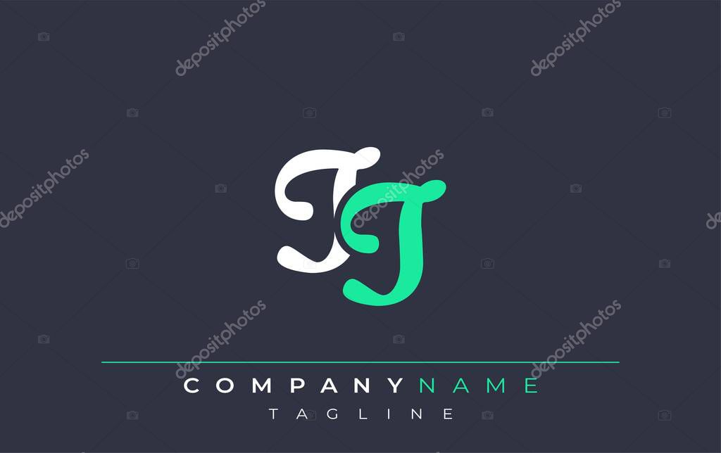 Elegant Stylized TT Lettering Design. Stylish Modern Logo featuring Monogram Letters in White and Teal Shade