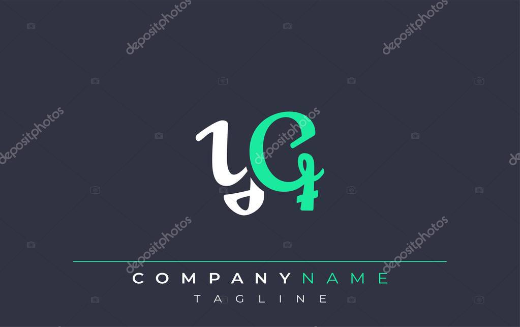 Elegant Stylized YQ Lettering Design. Stylish Modern Logo featuring Monogram Letters in White and Teal Shade