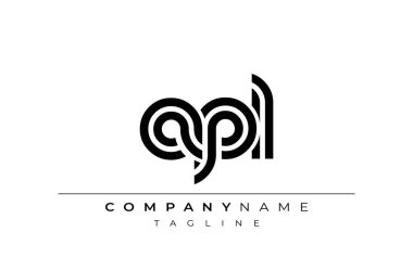 APL Yaratıcı Eşsiz Modern Harf Logosu Tasarımı. Benzersiz bir harf dizaynına sahip stilize logo, soyut minimalist estetik ve modern cazibe sunar.