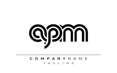APM Yaratıcı Eşsiz Modern Harf Logosu Tasarımı. Benzersiz bir harf dizaynına sahip stilize logo, soyut minimalist estetik ve modern cazibe sunar.