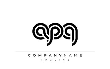 APQ Yaratıcı Eşsiz Modern Harf Logosu Tasarımı. Benzersiz bir harf dizaynına sahip stilize logo, soyut minimalist estetik ve modern cazibe sunar.