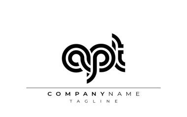 APT Yaratıcı Eşsiz Modern Harf Logosu Tasarımı. Benzersiz bir harf dizaynına sahip stilize logo, soyut minimalist estetik ve modern cazibe sunar.