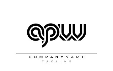 APW Yaratıcı Eşsiz Modern Harf Logosu Tasarımı. Benzersiz bir harf dizaynına sahip stilize logo, soyut minimalist estetik ve modern cazibe sunar.