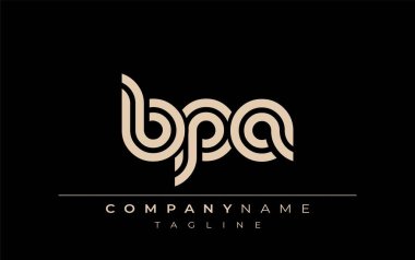 BPA Yaratıcı Eşsiz Modern Harf Logosu Tasarımı. Benzersiz bir harf dizaynına sahip stilize logo, soyut minimalist estetik ve modern cazibe sunar.