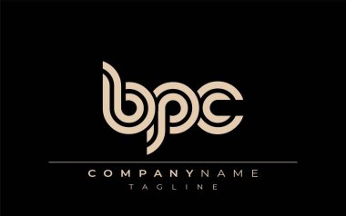 BPC Yaratıcı Eşsiz Modern Harf Logosu Tasarımı. Benzersiz bir harf dizaynına sahip stilize logo, soyut minimalist estetik ve modern cazibe sunar.