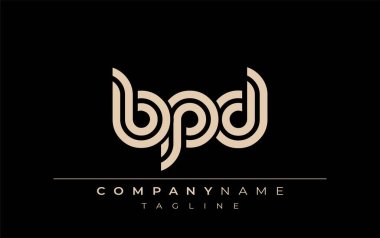 BPD Yaratıcı Eşsiz Modern Harf Logosu Tasarımı. Benzersiz bir harf dizaynına sahip stilize logo, soyut minimalist estetik ve modern cazibe sunar.