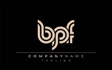 BPF Yaratıcı Eşsiz Modern Harf Logosu Tasarımı. Benzersiz bir harf dizaynına sahip stilize logo, soyut minimalist estetik ve modern cazibe sunar.