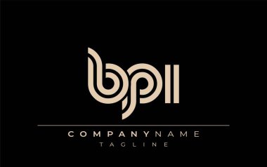 BPI Yaratıcı Eşsiz Modern Harf Logosu Tasarımı. Benzersiz bir harf dizaynına sahip stilize logo, soyut minimalist estetik ve modern cazibe sunar.