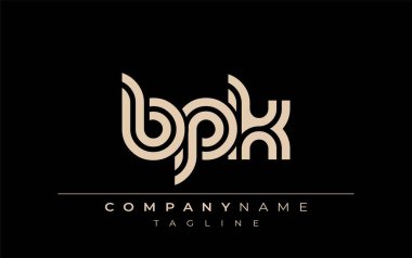 BPK Yaratıcı Eşsiz Modern Harf Logosu Tasarımı. Benzersiz bir harf dizaynına sahip stilize logo, soyut minimalist estetik ve modern cazibe sunar.
