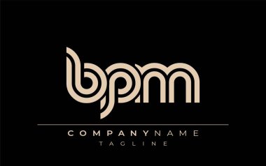 BPM Yaratıcı Eşsiz Modern Harf Logosu Tasarımı. Benzersiz bir harf dizaynına sahip stilize logo, soyut minimalist estetik ve modern cazibe sunar.