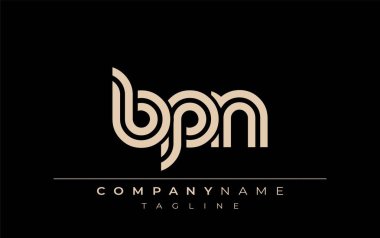 BPN Yaratıcı Eşsiz Modern Harf Logosu Tasarımı. Benzersiz bir harf dizaynına sahip stilize logo, soyut minimalist estetik ve modern cazibe sunar.