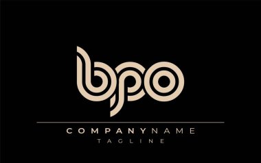 BPO Yaratıcı Eşsiz Modern Harf Logosu Tasarımı. Benzersiz bir harf dizaynına sahip stilize logo, soyut minimalist estetik ve modern cazibe sunar.