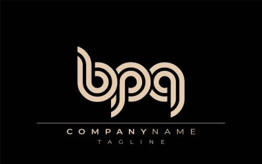 BPQ Yaratıcı Eşsiz Modern Harf Logosu Tasarımı. Benzersiz bir harf dizaynına sahip stilize logo, soyut minimalist estetik ve modern cazibe sunar.