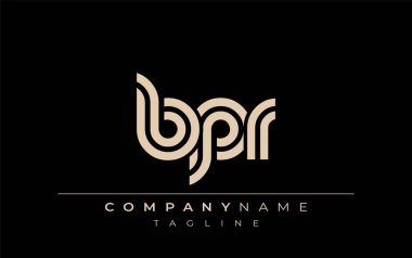BPR Yaratıcı Eşsiz Modern Harf Logosu Tasarımı. Benzersiz bir harf dizaynına sahip stilize logo, soyut minimalist estetik ve modern cazibe sunar.