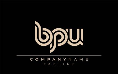 BPU Yaratıcı Eşsiz Modern Harf Logosu Tasarımı. Benzersiz bir harf dizaynına sahip stilize logo, soyut minimalist estetik ve modern cazibe sunar.