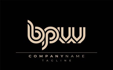 BPW Yaratıcı Eşsiz Modern Harf Logosu Tasarımı. Benzersiz bir harf dizaynına sahip stilize logo, soyut minimalist estetik ve modern cazibe sunar.