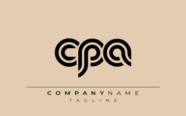 CPA Yaratıcı Eşsiz Modern Harf Logosu Tasarımı. Benzersiz bir harf dizaynına sahip stilize logo, soyut minimalist estetik ve modern cazibe sunar.