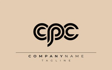 CPC Yaratıcı Eşsiz Modern Harf Logosu Tasarımı. Benzersiz bir harf dizaynına sahip stilize logo, soyut minimalist estetik ve modern cazibe sunar.