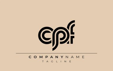 CPF Yaratıcı Eşsiz Modern Harf Logosu Tasarımı. Benzersiz bir harf dizaynına sahip stilize logo, soyut minimalist estetik ve modern cazibe sunar.