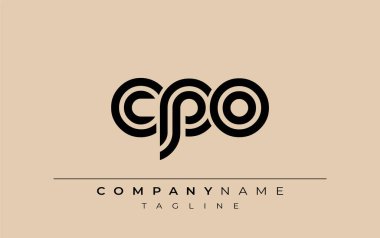 CPO Yaratıcı Eşsiz Modern Harf Logosu Tasarımı. Benzersiz bir harf dizaynına sahip stilize logo, soyut minimalist estetik ve modern cazibe sunar.