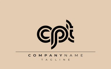 CPT Yaratıcı Eşsiz Modern Harf Logosu Tasarımı. Benzersiz bir harf dizaynına sahip stilize logo, soyut minimalist estetik ve modern cazibe sunar.